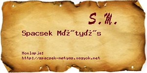 Spacsek Mátyás névjegykártya