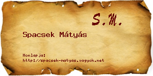 Spacsek Mátyás névjegykártya